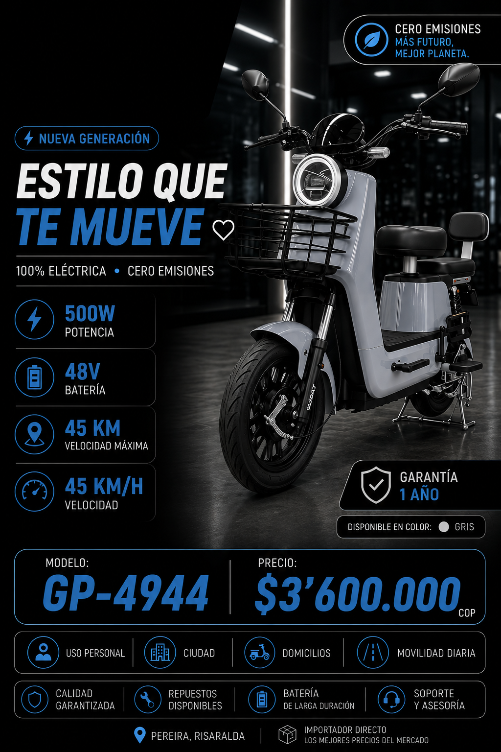 Moto Bici Eléctrica GP-4944